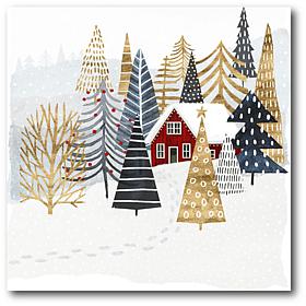 Courtside Market Christmas Chalet I 30x30 Canvas Wall Art