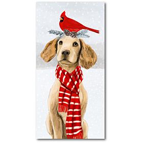 Courtside Market Christmas Dog 24x48 Canvas Wall Art
