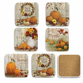 Courtside Market Give Thanks 6-piece Ceramic Coaster Set