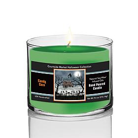 Courtside Market Halloween Witch on Broom Candy Corn Soy Wax Candle