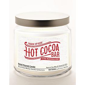 Courtside Market Hot Cocoa Bar Wax Candle in Glass Jar with Silver Lid