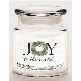 Courtside Market Joy To The World Soy Wax Candle in Glass Jar with Lid