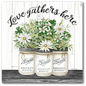 Courtside Market Love Gathers Here 16 x 16 Canvas Wall Art