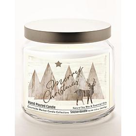Courtside Market Merry Christmas Deer Infused Soy Candle in Glass Jar