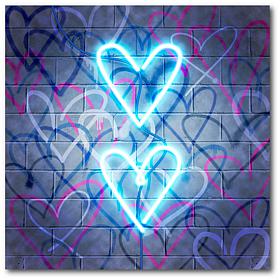 Courtside Market Neon Heart I 24x24 Canvas Wall Art