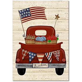 Courtside Market Patriotic Red Truck Canvas Wall Art - 24" x 36"