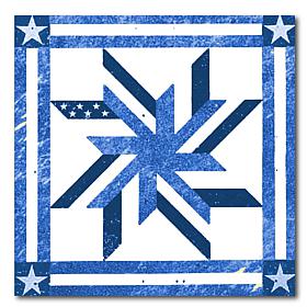 Courtside Market Quilt Square Blue & White 3 Canvas Wall Art - 16x16"