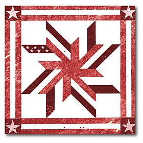 Courtside Market Quilt Square Red & White 3 Canvas Wall Art - 24 x 24"