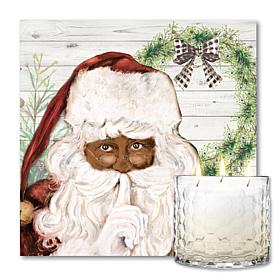 Courtside Market Santa Artboard & 13.5 oz. 3-Wick Candle