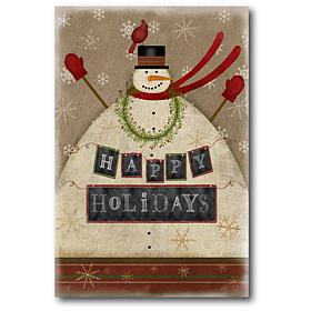 Courtside Market Snowman Happy Holidays 24x36 Canvas Wall Art