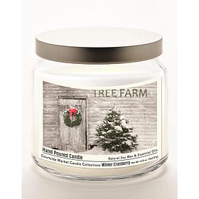 Courtside Market Tree Farm Infused Candle in  Glass Jar w/ Silver Lid