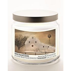 Courtside Market White Barn Holiday Wax Candle in Glass Jar with Lid