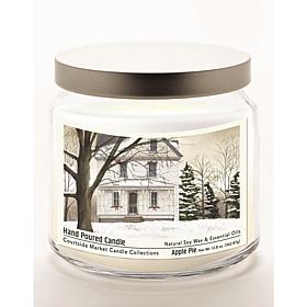 Courtside Market White Christmas  Candle Glass Jar with Silver Lid