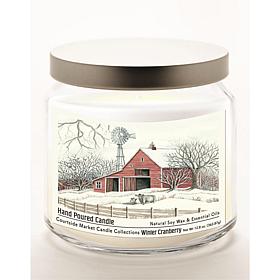 Courtside Market Winter Barn with Mill Infused Wax Candle in Glass Jar