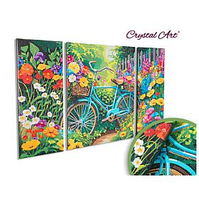 Craft Buddy Crystal Art Bicycle Garden Canvas Triptych