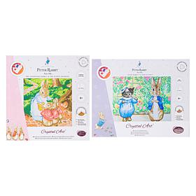 Craft Buddy Crystal Art Peter Rabbit, Kitten, & Bunnies 2pk Canvas Kit