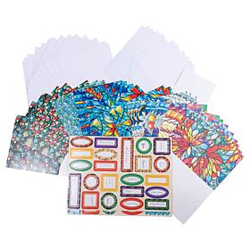 Craft Buddy Festive Stained Glass Card Kit - Set of 30
