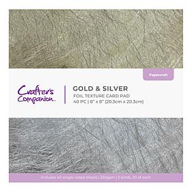 Crafter's Companion 8" x 8" Christmas Gold & Silver Texture Card Pad