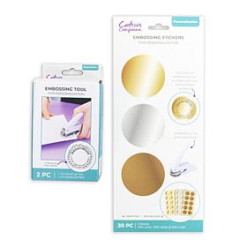Crafter's Companion Embossing Tool and Press Plate Kit with Stickers