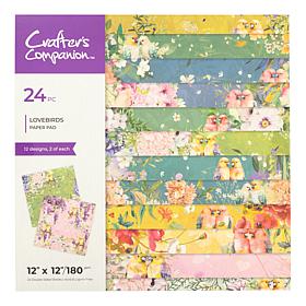 Crafter's Companion Lovebirds 12" x 12" Paper Pad - 24 Sheets