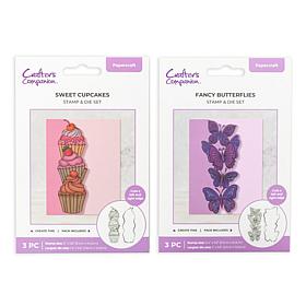 Crafter's Companion Vertical Edge 3-piece Stamp and Die Set of 2
