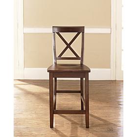 Crosley Furniture X-Back 2-piece 24" Bar Stool Set - Vintage Mahogany