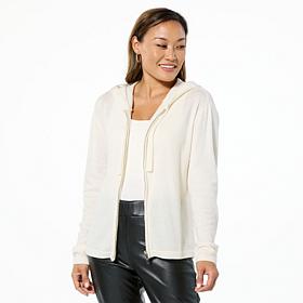Curations x Amy Morrison Cashmere-Blend Zip-Front Hoodie