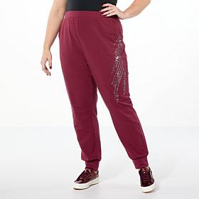 Curations x Debbie Denmon Metallic Embellished French Terry Jogger