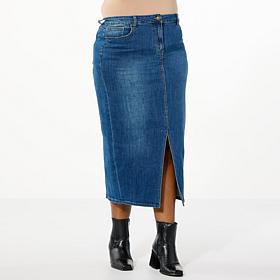 Curations x Nicole Hickl Stretch Denim Pencil Skirt