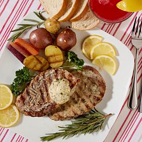 Curtis Stone 10-pack 6 oz. Boneless Pork Ribeyes w/ 3.5 oz. Butter AS