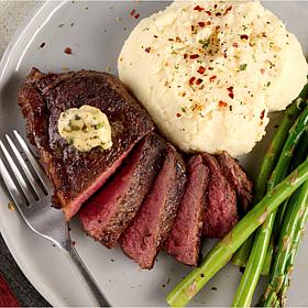 Curtis Stone 6-Count 10 oz. NY Strip Steaks & Garlic Herb Butter 