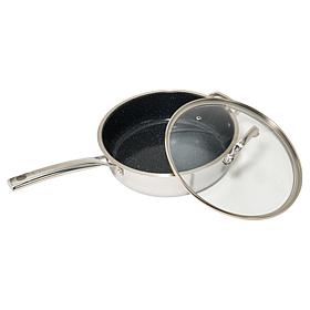 Curtis Stone Tri-Ply SS 5qt Dura-Pan Ceramic Sauté Pan with Lid