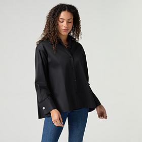 CW POPLIN W/ FLWR FRENCH CUFF