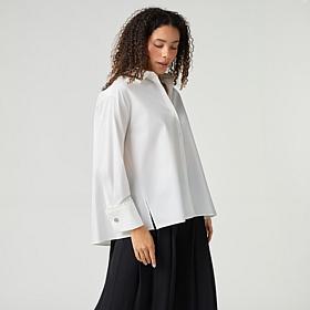 CW POPLIN W/ FLWR FRENCH CUFF