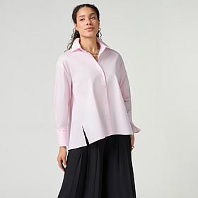 CW POPLIN W/ FLWR FRENCH CUFF