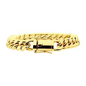 Dante Men's Gold PVD Stainless Steel 10mm Miami Cuban Link Bracelet