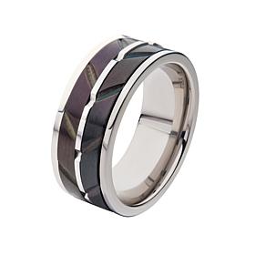 Dante Stainless Steel Men's Chevron Spinner Ring 