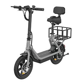Delorean Folding Seated E-Scooter with Backrest, Basket, Bike Lock ...