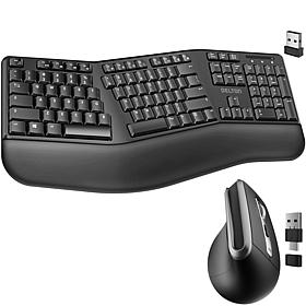 Delton KB200 Ergonomic Wireless Keyboard with S20 Vertical Mouse