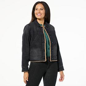 Democracy Long-Sleeve Sherpa-Lined Denim Jacket