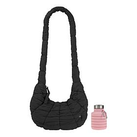 Denise Austin Everywhere Hobo with Water Bottle Charm