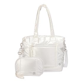 Denise Austin Puffer Day Tote with Cosmetic Bag