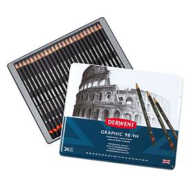 DERWENT Graphic Graphite 24-piece Pencil Set