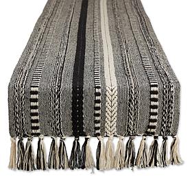 Design Imports 15" x 72" Braided Stripe Fringed Table Runner