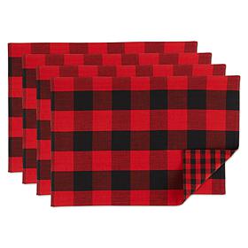 Design Imports 4-pack Reversible Gingham/Buffalo Check Placemats