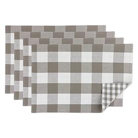 Design Imports 4-pack Reversible Gingham/Buffalo Check Placemats