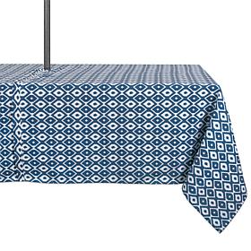 Design Imports 60" x 120" IKAT Outdoor Tablecloth with Zipper