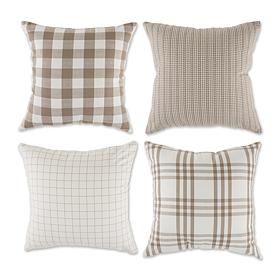 Design Imports Assorted Farmhouse Pillow Covers 18x18 Set of 4