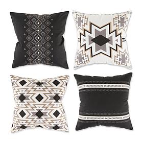 Design Imports Aztec Print Pillow Covers 18x18 Set of 4
