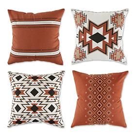 Design Imports Aztec Print Pillow Covers 18x18 Set of 4
